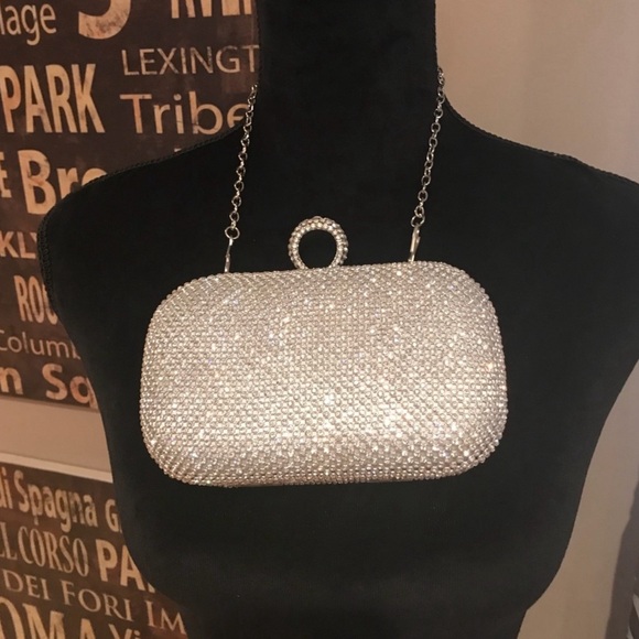 Sparkle embellished formal hard shell purse - Picture 2 of 3